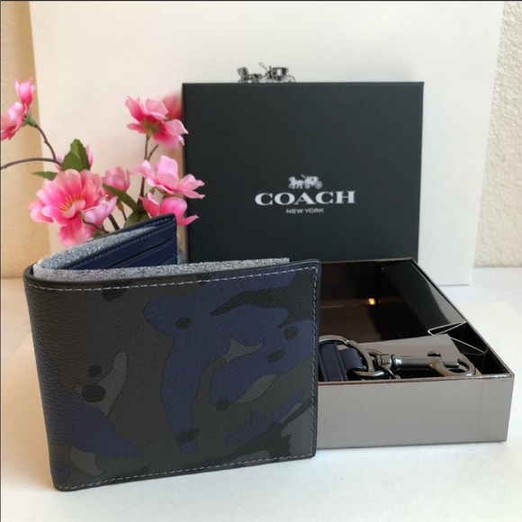 ππCoach ID Billfold Key Fob Ring Gift Set Wallet - Picture 2 of 8